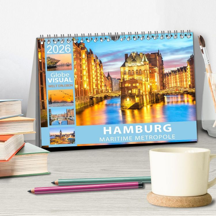 Produktbild: HAMBURG - Maritime Metropole (Tischkalender 2026 DIN A5 quer), CALVENDO Monatskalender