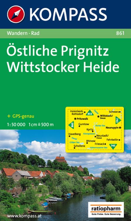 Produktbild: KOMPASS Wanderkarte 861 &Ouml;stliche Prignitz - Wittstocker Heide 1:50.000