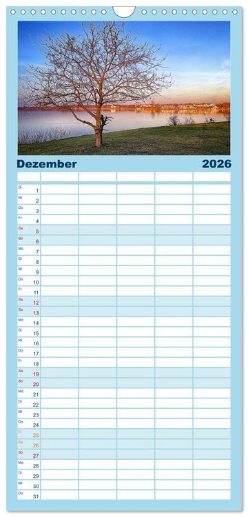 Produktbild: Familienplaner 2026 - Mein Cospudener See mit 5 Spalten (Wandkalender, 21 x 45 cm) CALVENDO