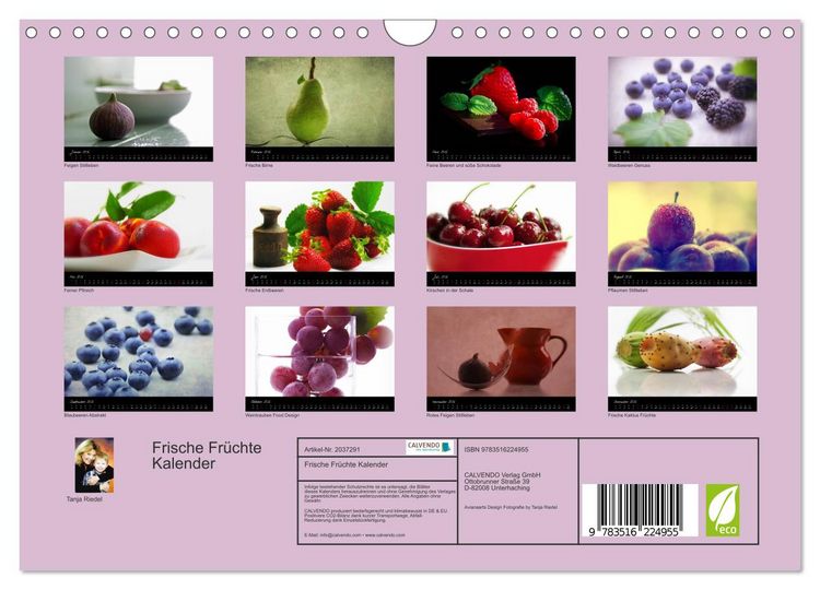 Produktbild: Frische Fr&uuml;chte Kalender (Wandkalender 2026 DIN A4 quer), CALVENDO Monatskalender