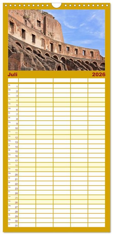Produktbild: Familienplaner 2026 - Rom - Monumente f&uuml;r die Ewigkeit mit 5 Spalten (Wandkalender, 21 x 45 cm) CALVENDO