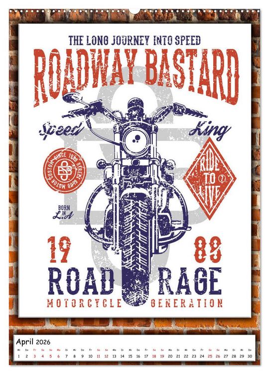 Produktbild: Motorrad - nostalgische Momente (Wandkalender 2026 DIN A2 hoch), CALVENDO Monatskalender