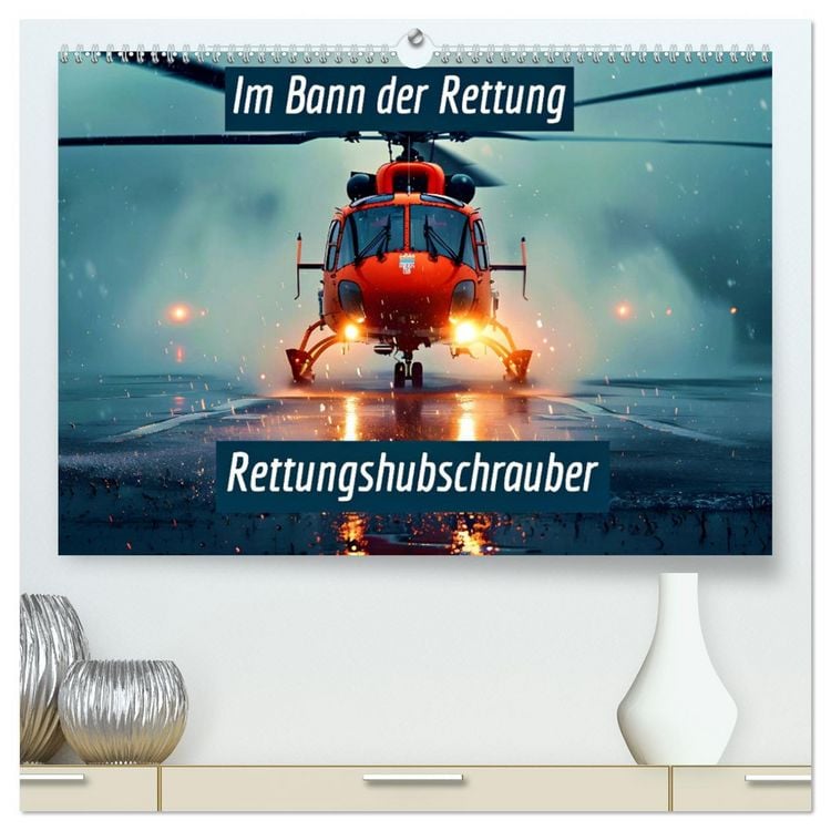 Produktbild: Im Bann der Rettung - Rettungshubschrauber (hochwertiger Premium Wandkalender 2026 DIN A2 quer), Kunstdruck in Hochglanz