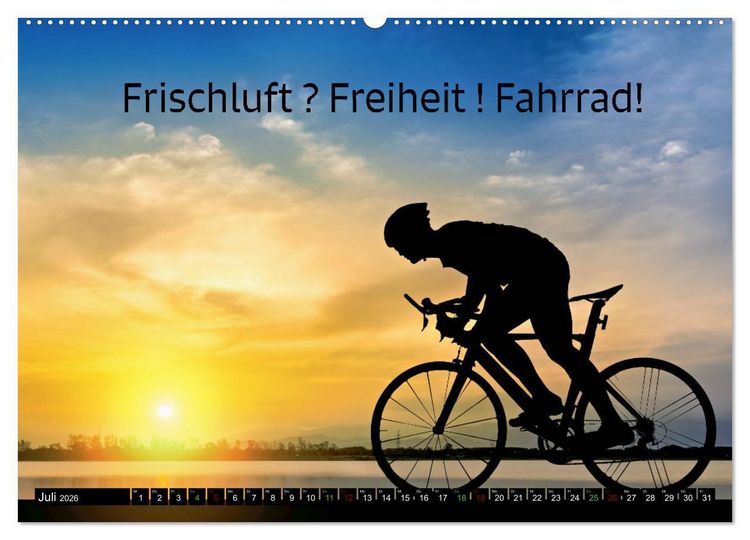 Produktbild: Faszination Fahrrad - coole Spr&uuml;che (Wandkalender 2026 DIN A2 quer), CALVENDO Monatskalender