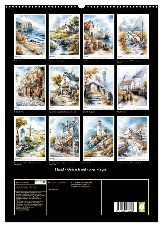Produktbild: Irland - Gr&uuml;ne Insel voller Magie (hochwertiger Premium Wandkalender 2026 DIN A2 hoch), Kunstdruck in Hochglanz