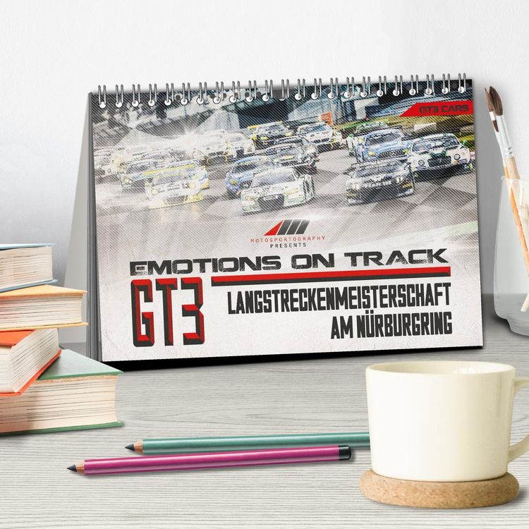 Produktbild: Emotions on Track - Langstreckenmeisterschaft am N&uuml;rburgring - GT3 (Tischkalender 2026 DIN A5 quer), CALVENDO Monatskalender