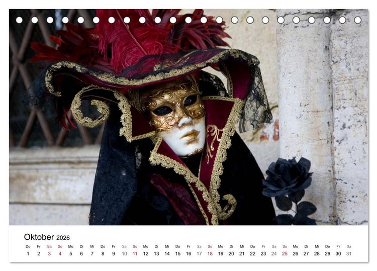 Produktbild: Carnevale di Venezia 2026 (Tischkalender 2026 DIN A5 quer), CALVENDO Monatskalender