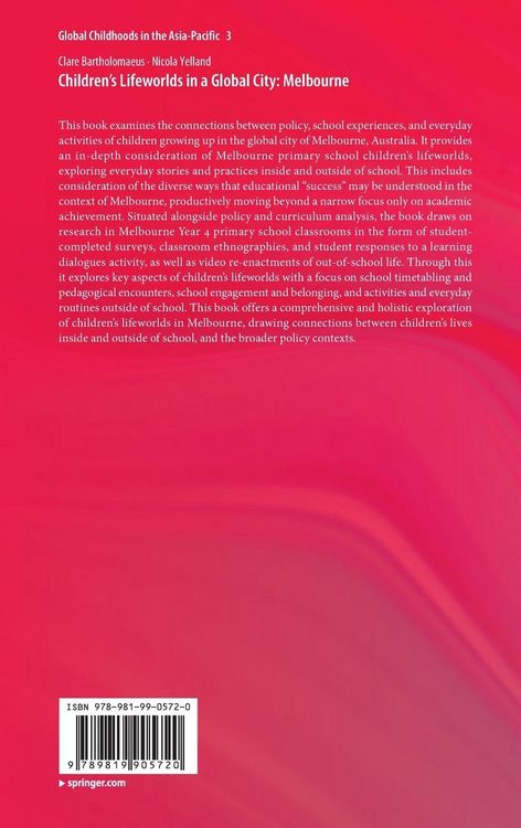 Produktbild: Children&rsquo;s Lifeworlds in a Global City: Melbourne
