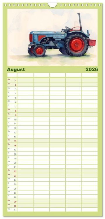 Produktbild: Familienplaner 2026 - Alte Schlepper in neuem Glanz mit 5 Spalten (Wandkalender, 21 x 45 cm) CALVENDO