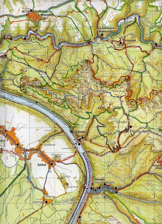 Produktbild: Gro&szlig;e Karte der S&auml;chsischen Schweiz 1:30 000