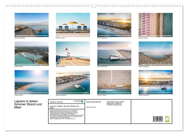 Produktbild: Lignano in Italien. Sommer Strand und Meer (Wandkalender 2027 DIN A2 quer), CALVENDO Monatskalender