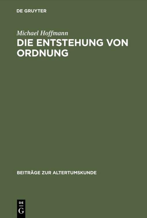 Produktbild: Die Entstehung von Ordnung