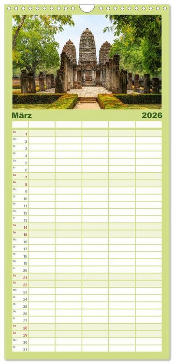 Produktbild: Familienplaner 2026 - Thailand - Welterbe Sukothai mit 5 Spalten (Wandkalender, 21 x 45 cm) CALVENDO