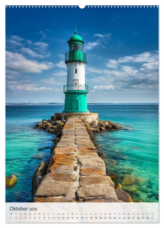Produktbild: Leuchtturm-Fan (hochwertiger Premium Wandkalender 2026 DIN A2 hoch), Kunstdruck in Hochglanz
