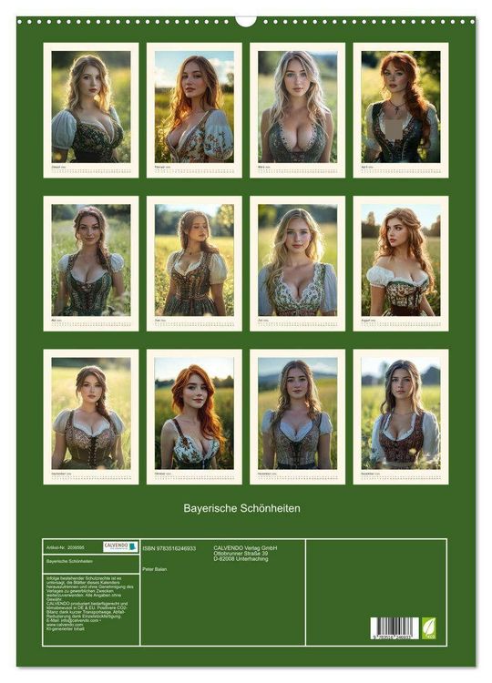 Produktbild: Bayerische Sch&ouml;nheiten (Wandkalender 2026 DIN A2 hoch), CALVENDO Monatskalender