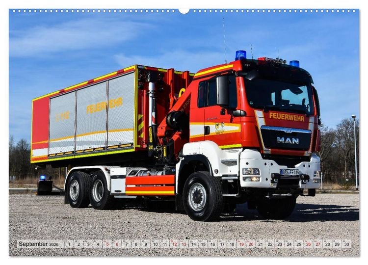 Produktbild: Feuerwehrfahrzeuge (Wandkalender 2026 DIN A2 quer), CALVENDO Monatskalender