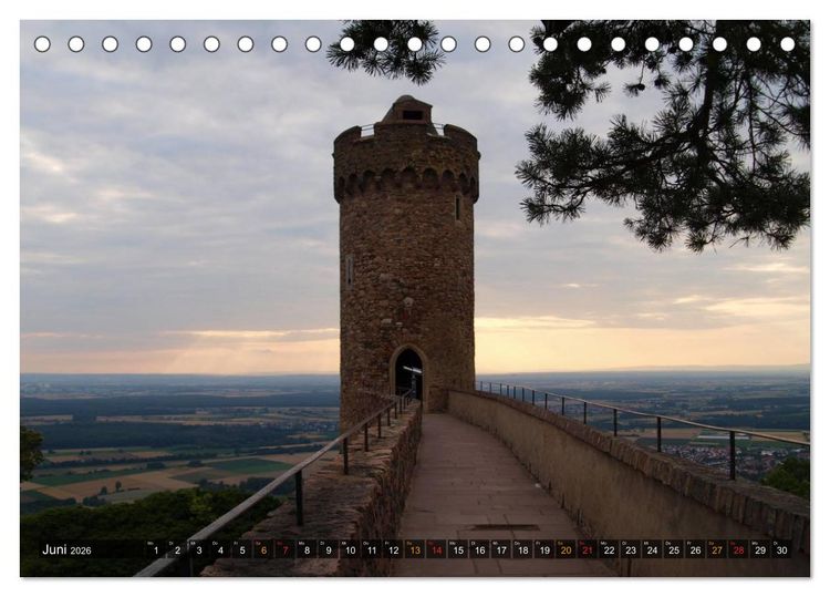 Produktbild: Burgen & Schl&ouml;sser im Odenwald (Tischkalender 2026 DIN A5 quer), CALVENDO Monatskalender