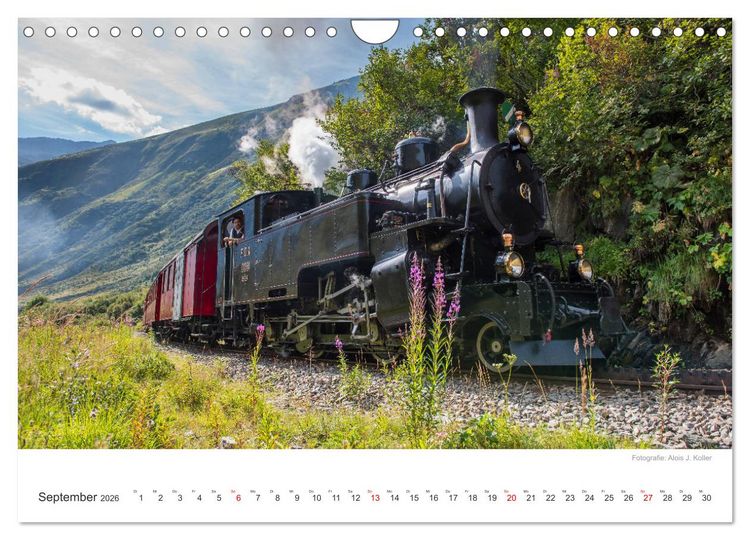 Produktbild: Dampfbahn Furka 2026 (Wandkalender 2026 DIN A4 quer), CALVENDO Monatskalender