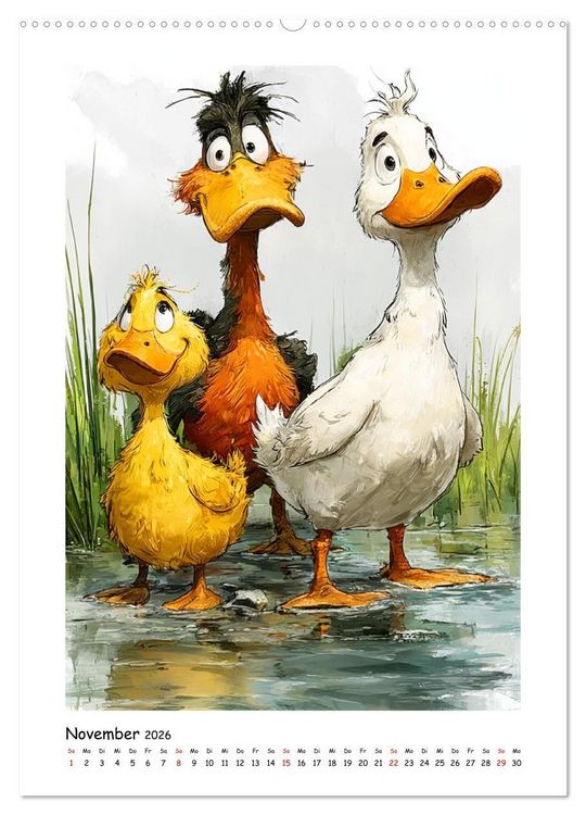 Produktbild: Gl&uuml;ckliche Tiere. Ein lieblicher Kinderkalender (Wandkalender 2026 DIN A2 hoch), CALVENDO Monatskalender