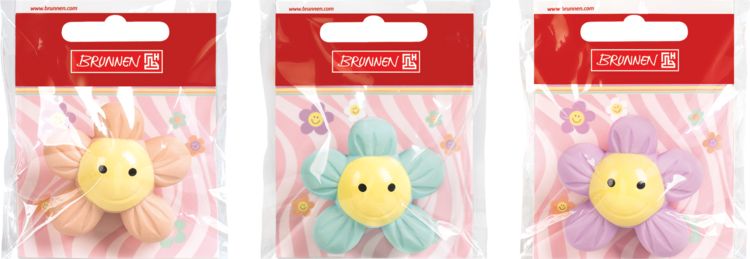 Produktbild: Brunnen Radiergummi Happy Hippie 3D &brvbar; sortiert