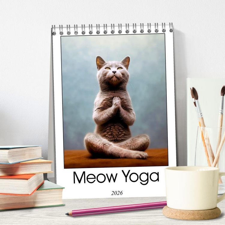 Produktbild: Meow Yoga (Desk Calendar 2026 DIN A5 portrait), CALVENDO 12 Month DeskCalendar