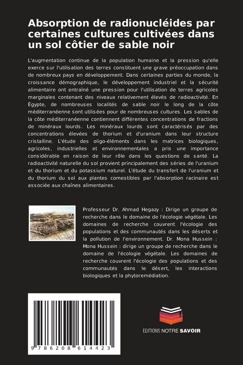 Produktbild: Absorption de radionucl&eacute;ides par certaines cultures cultiv&eacute;es dans un sol c&ocirc;tier de sable noir