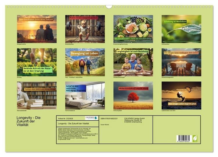Produktbild: Longevity - Die Zukunft der Vitalit&auml;t (Wandkalender 2027 DIN A2 quer), CALVENDO Monatskalender
