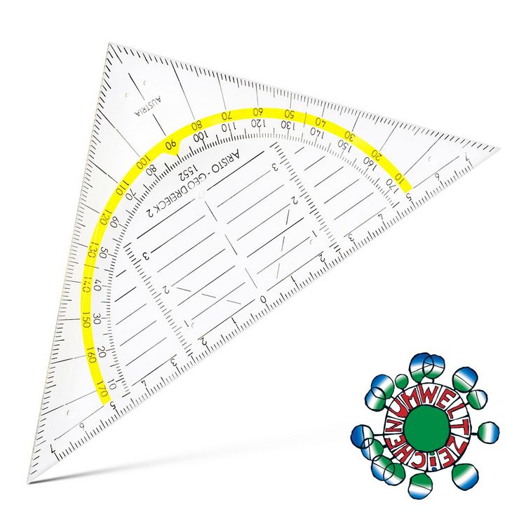 Produktbild: ARISTO Geodreieck 16 cm mit Facette und Tuschenoppen