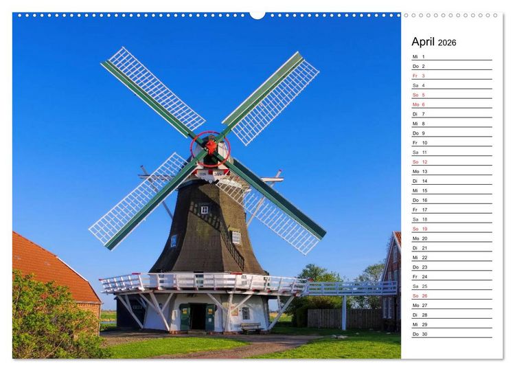 Produktbild: Neuharlingersiel - Ostfrieslands sch&ouml;nstes Hafenst&auml;dtchen (Wandkalender 2026 DIN A2 quer), CALVENDO Monatskalender