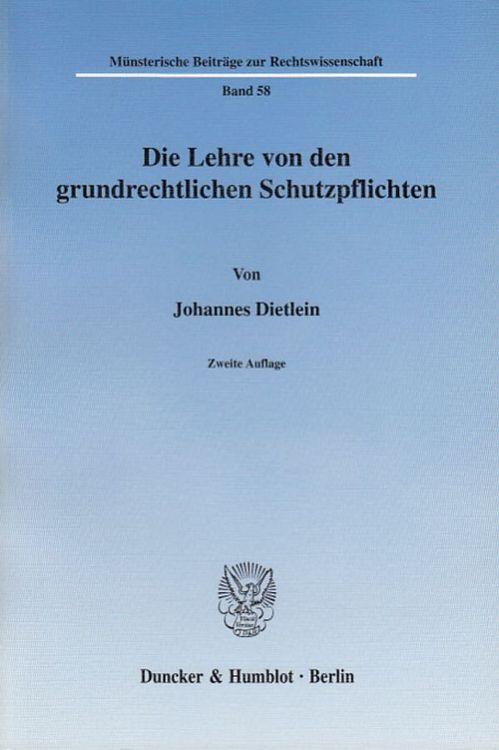 Produktbild: Die Lehre von den grundrechtlichen Schutzpflichten.