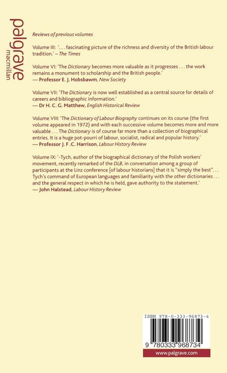 Produktbild: Dictionary of Labour Biography