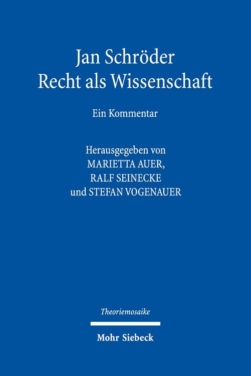 Produktbild: Jan Schr&ouml;der: Recht als Wissenschaft