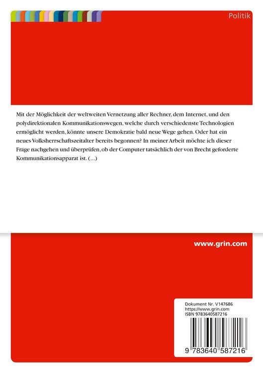 Produktbild: Via Internet in eine neue Demokratie?
