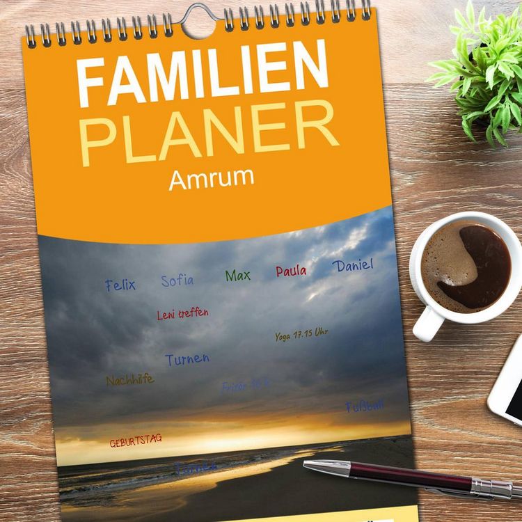 Produktbild: Familienplaner 2026 - Amrum mit 5 Spalten (Wandkalender, 21 x 45 cm) CALVENDO