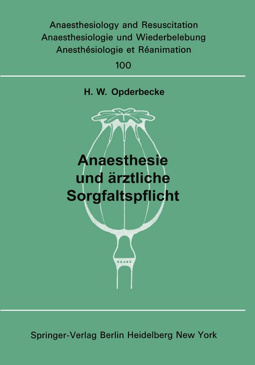 Produktbild: Anaesthesie und &auml;rztliche Sorgfaltspflicht
