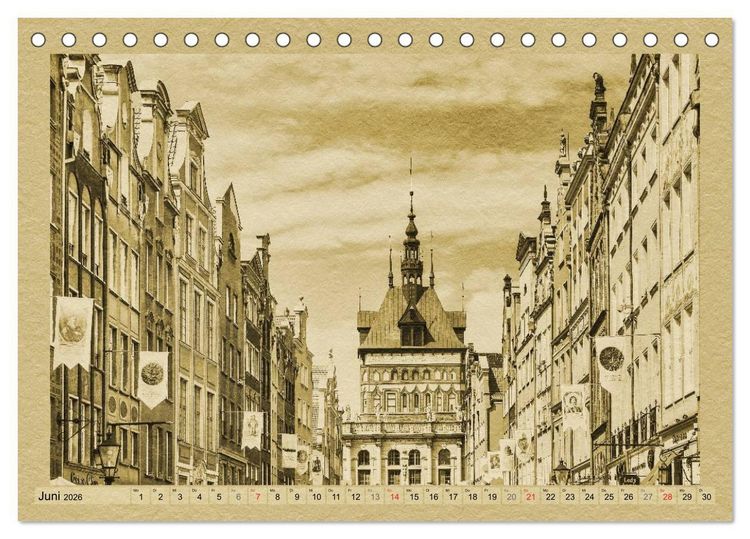Produktbild: Danzig &ndash; Ein Kalender im Zeitungsstil (Tischkalender 2026 DIN A5 quer), CALVENDO Monatskalender