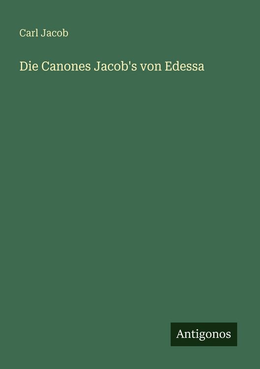Produktbild: Die Canones Jacob's von Edessa