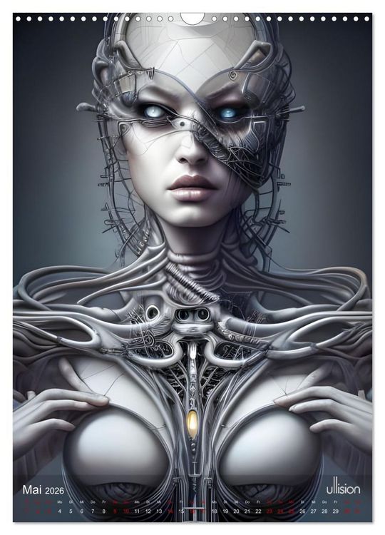 Produktbild: Biomechanic Portrait - Sch&ouml;nheit zwischen Mensch und Maschine (Wandkalender 2026 DIN A3 hoch), CALVENDO Monatskalender