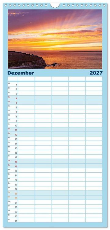 Produktbild: Familienplaner 2027 - Bretagne Traumhafte K&uuml;sten in Frankreichs Nordwesten mit 5 Spalten (Wandkalender, 21 x 45 cm) CALVENDO