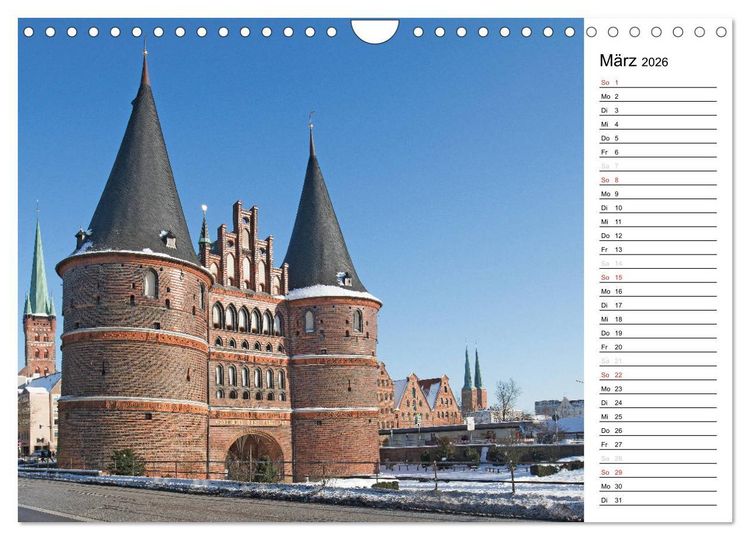 Produktbild: Hansestadt L&uuml;beck / Geburtstagskalender (Wandkalender 2026 DIN A4 quer), CALVENDO Monatskalender
