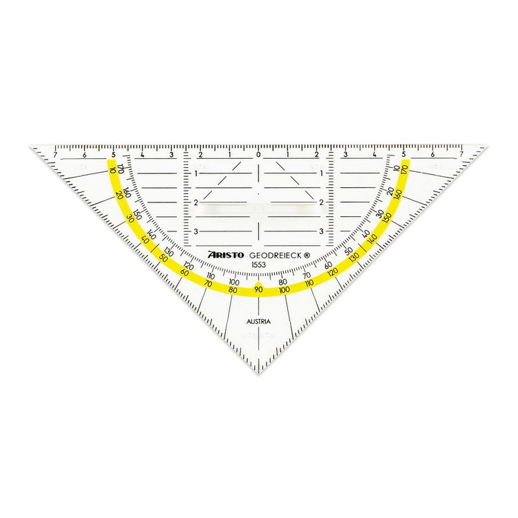 Produktbild: ARISTO Geodreieck 16 cm mit Griff, Facette und Tuschenoppen