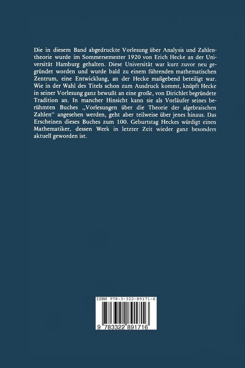 Produktbild: Analysis und Zahlentheorie