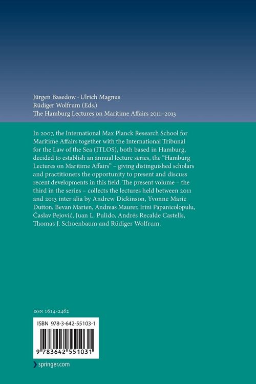 Produktbild: The Hamburg Lectures on Maritime Affairs 2011-2013
