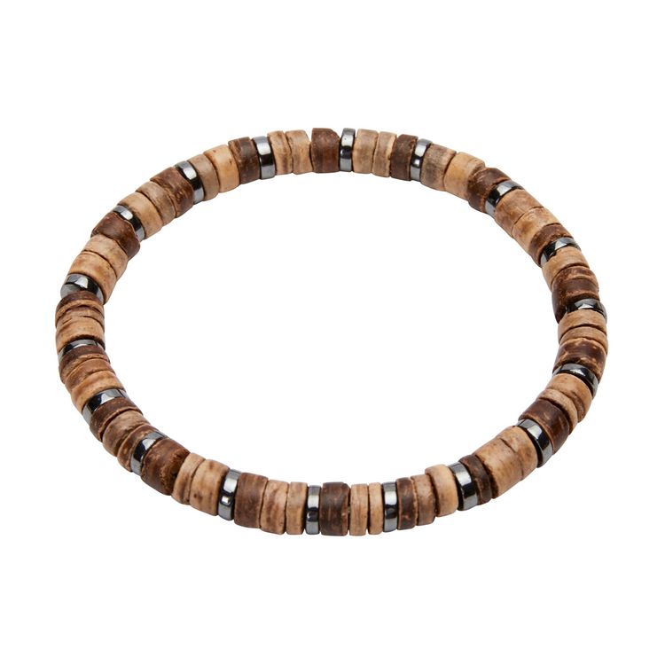 Produktbild: Armband VIRO XL Breites Holz und H&auml;matit