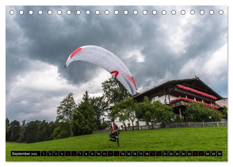 Produktbild: Paragliding - unvergessliche Momente erleben (Tischkalender 2026 DIN A5 quer), CALVENDO Monatskalender