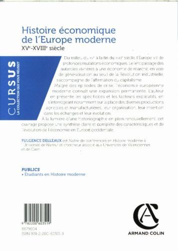 Produktbild: Histoire &eacute;conomique de l'Europe moderne, XVe-XVIIIe si&egrave;cles