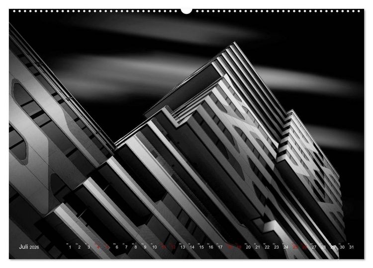 Produktbild: Monochrome Architektur (Wandkalender 2026 DIN A2 quer), CALVENDO Monatskalender