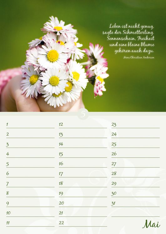 Produktbild: Geburtstagskalender Bl&uuml;tenpracht - immerw&auml;hrend - (21 x 30)