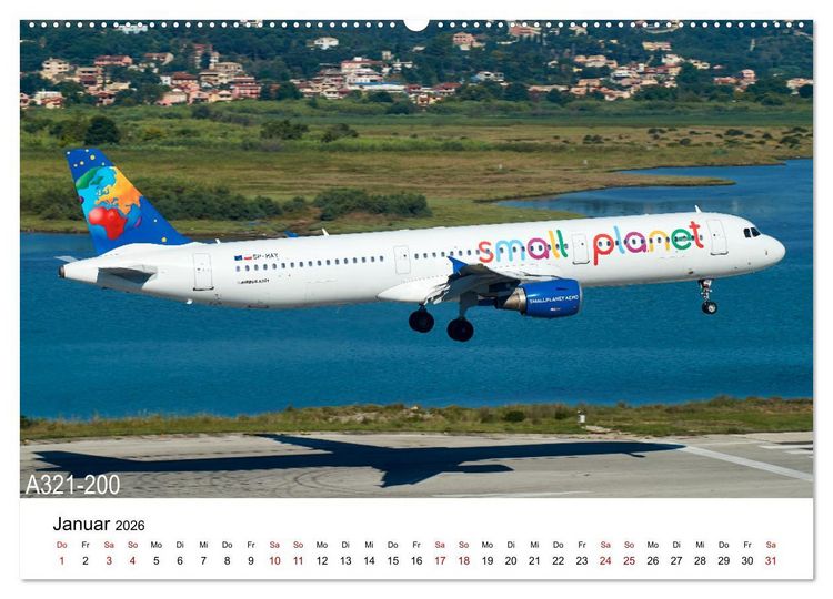 Produktbild: Flugzeuge von Airbus (Wandkalender 2026 DIN A2 quer), CALVENDO Monatskalender