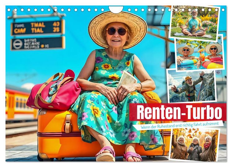 Produktbild: Renten-Turbo. Wenn der Ruhestand erst richtig Fahrt aufnimmt (Wandkalender 2026 DIN A4 quer), CALVENDO Monatskalender